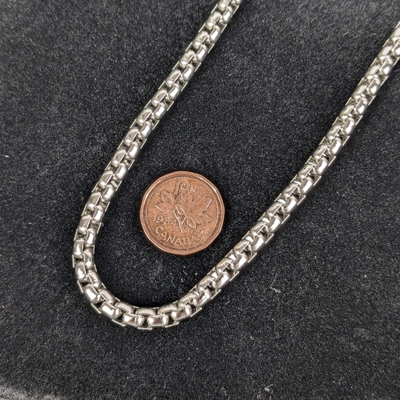 5mm stainless steel necklace box chain rolo link 16" 20" 24" 28" - Picture 4 of 8